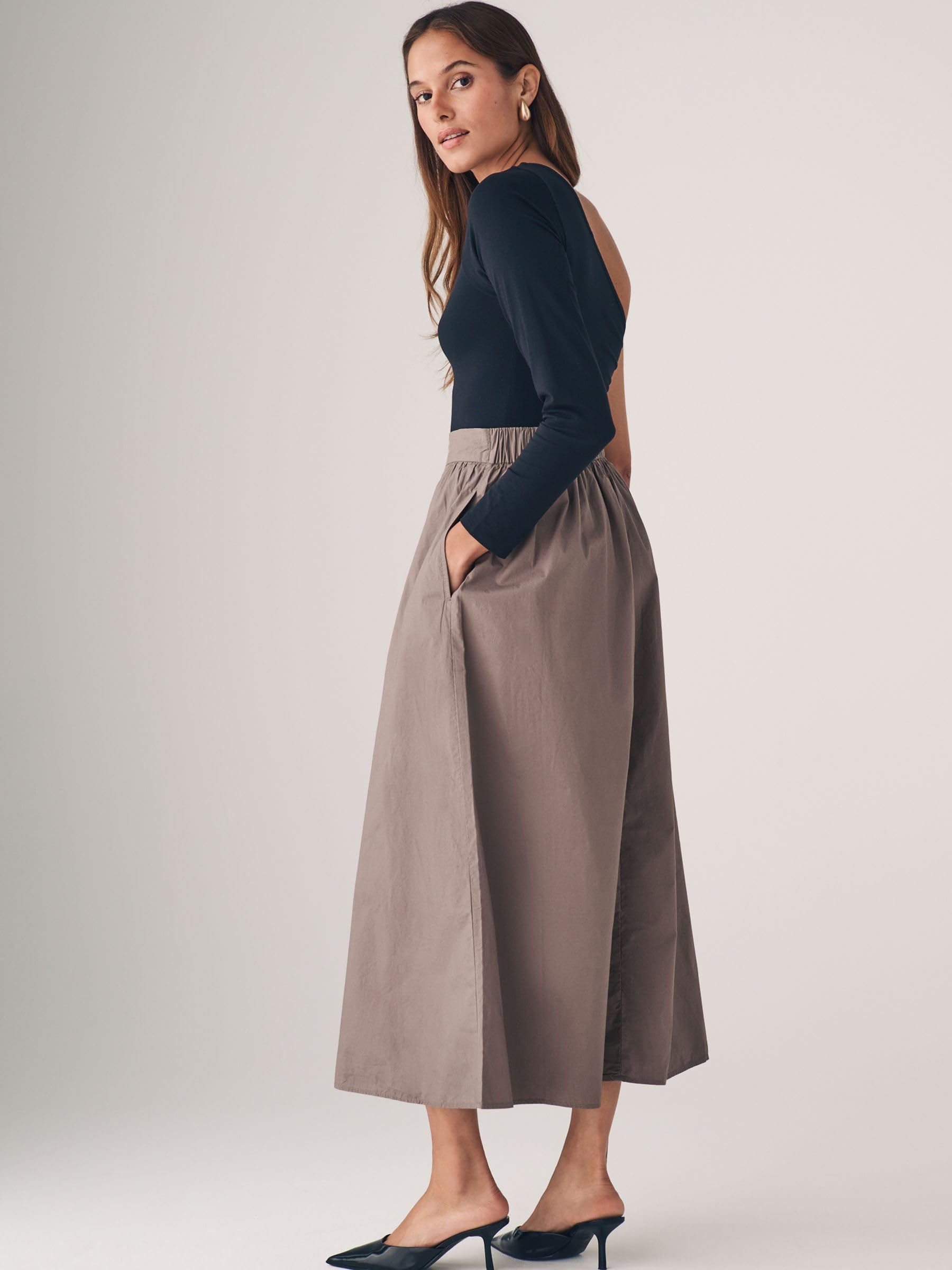 Next The Set confezione da 2 gonne midi a ruota donna popeline