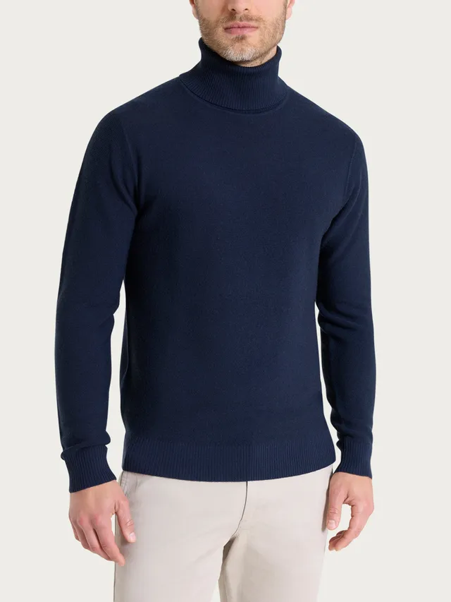 Ragno Merino Soft Dolcevita Punto Links dolcevita uomo blu Bleu lana