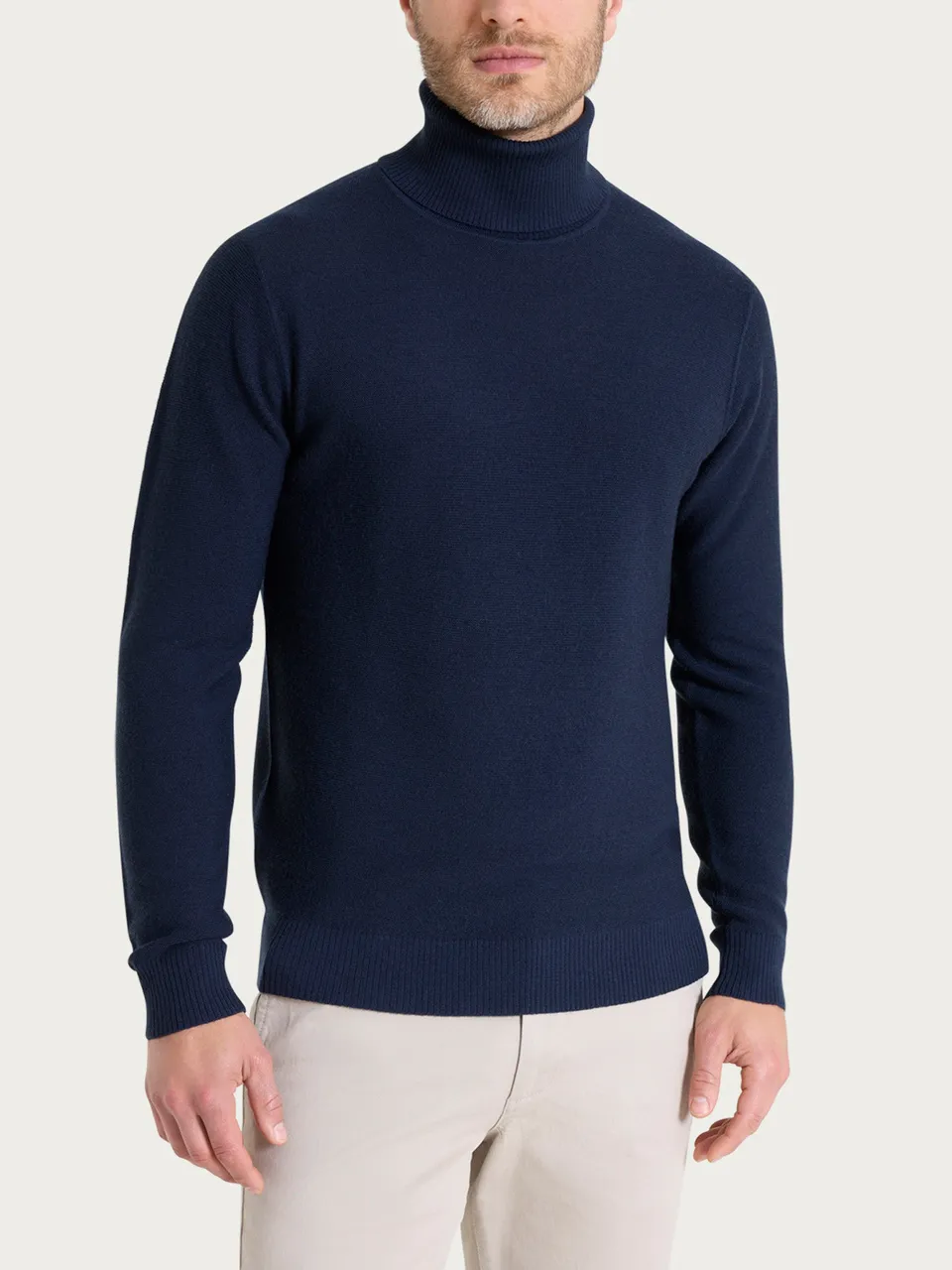 Ragno Merino Soft Dolcevita Punto Links dolcevita uomo blu Bleu lana