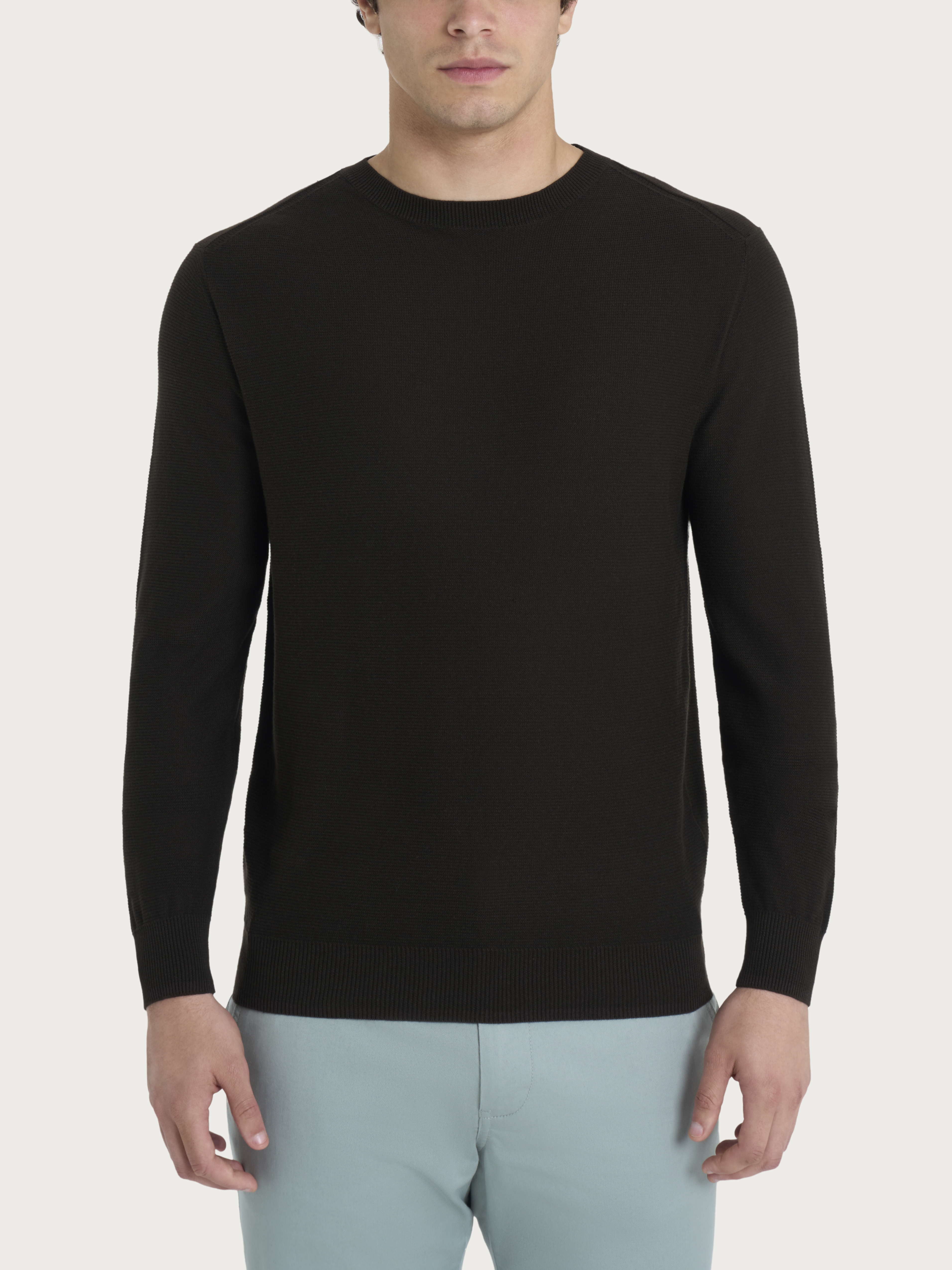 Ragno Puro Cotone maglione girocollo links chocolate