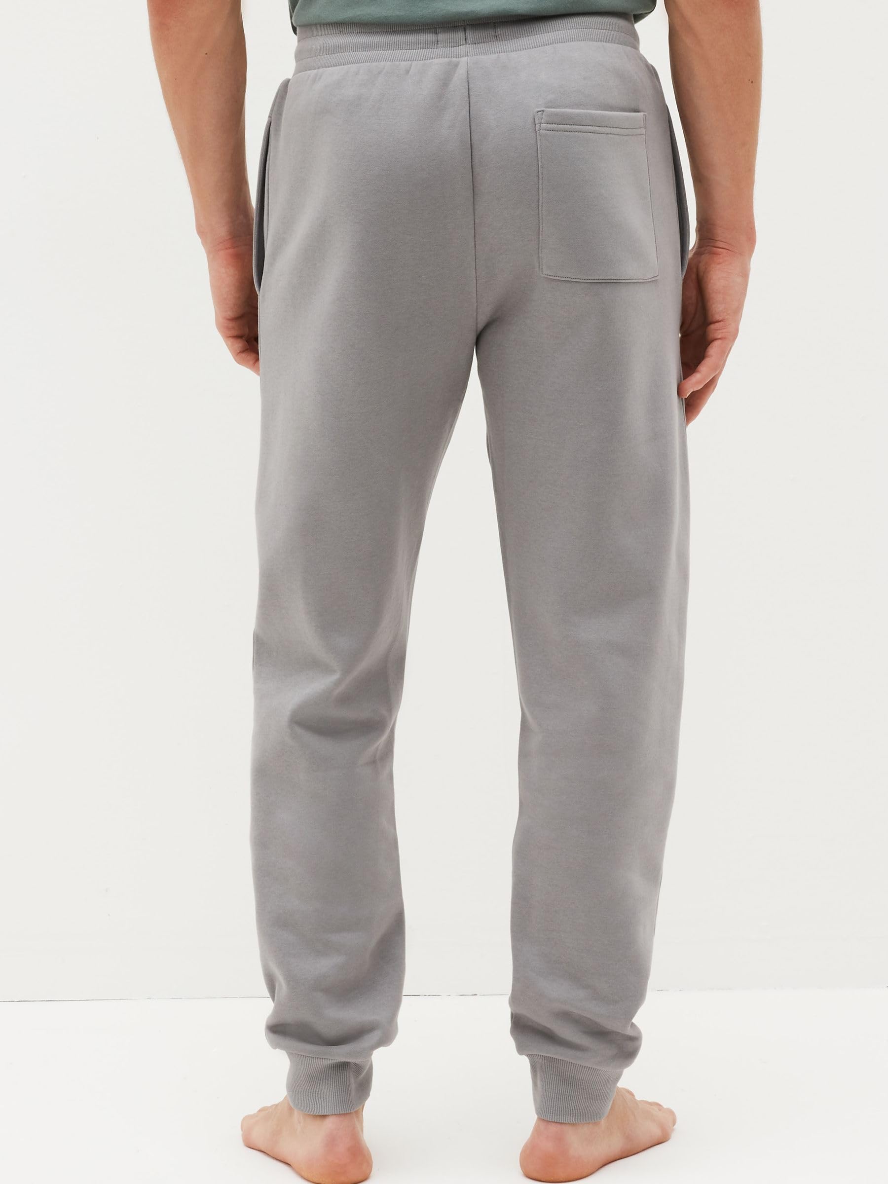 Next Pantaloni Jogging Uomo Felpa Pale Grey Elastico Caviglia