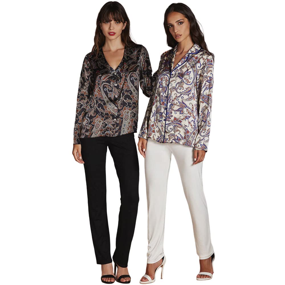 Lady C Andra pigiama donna effetto seta paisley