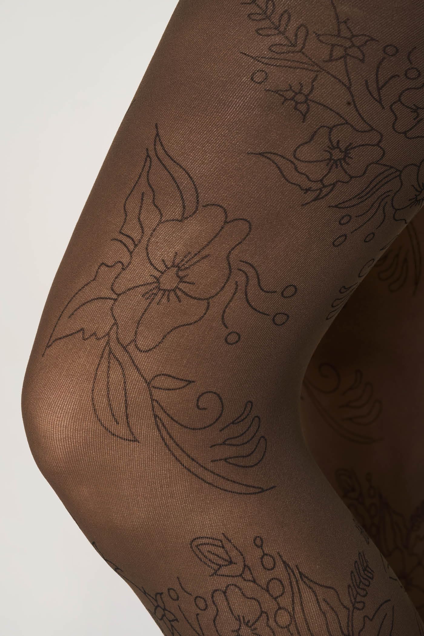 Goldenpoint Disegno Floreale collant donna con tassello