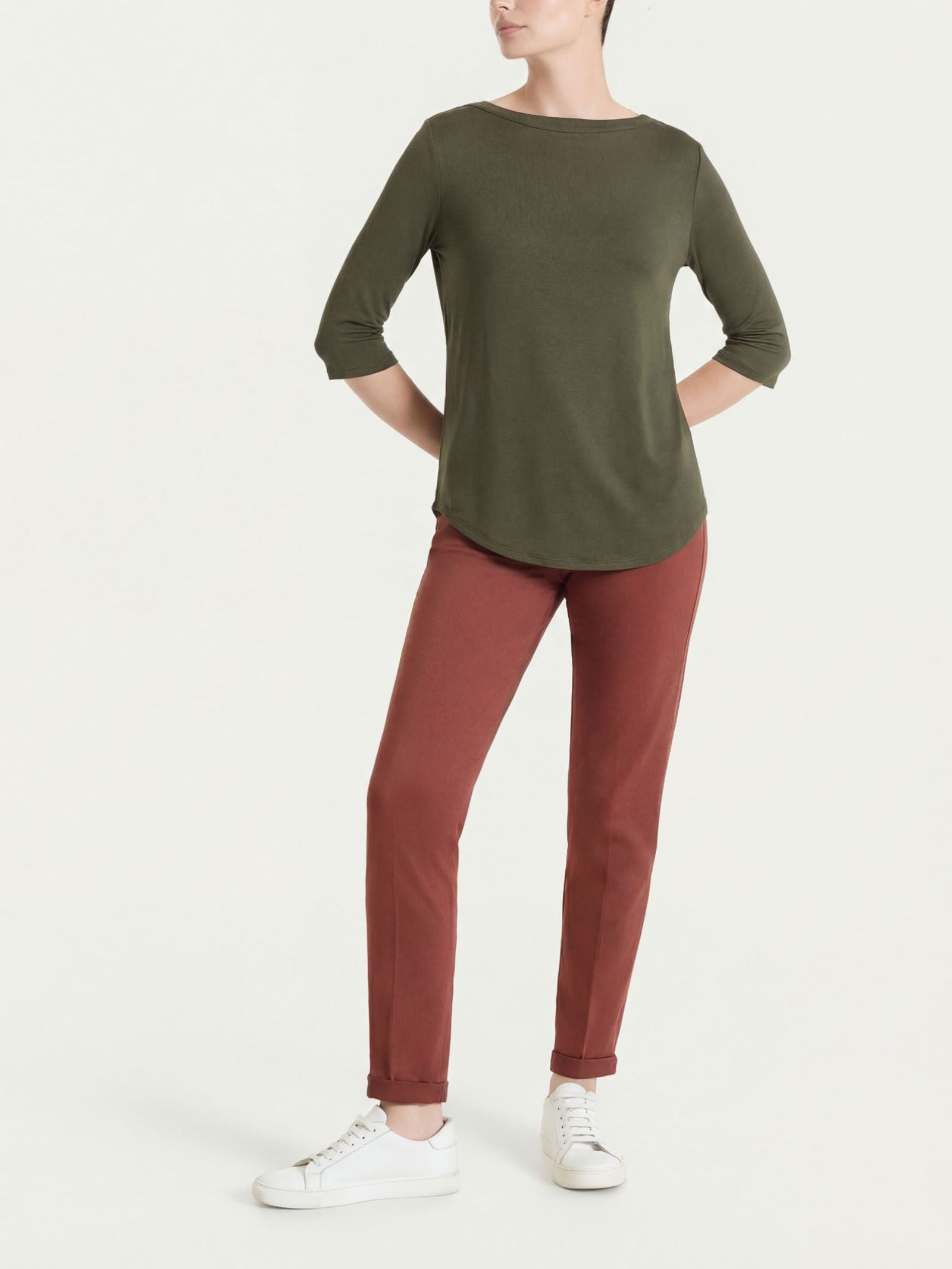 Ragno Viscosa Summer Maglietta Barchetta Dark Olive Viscosa