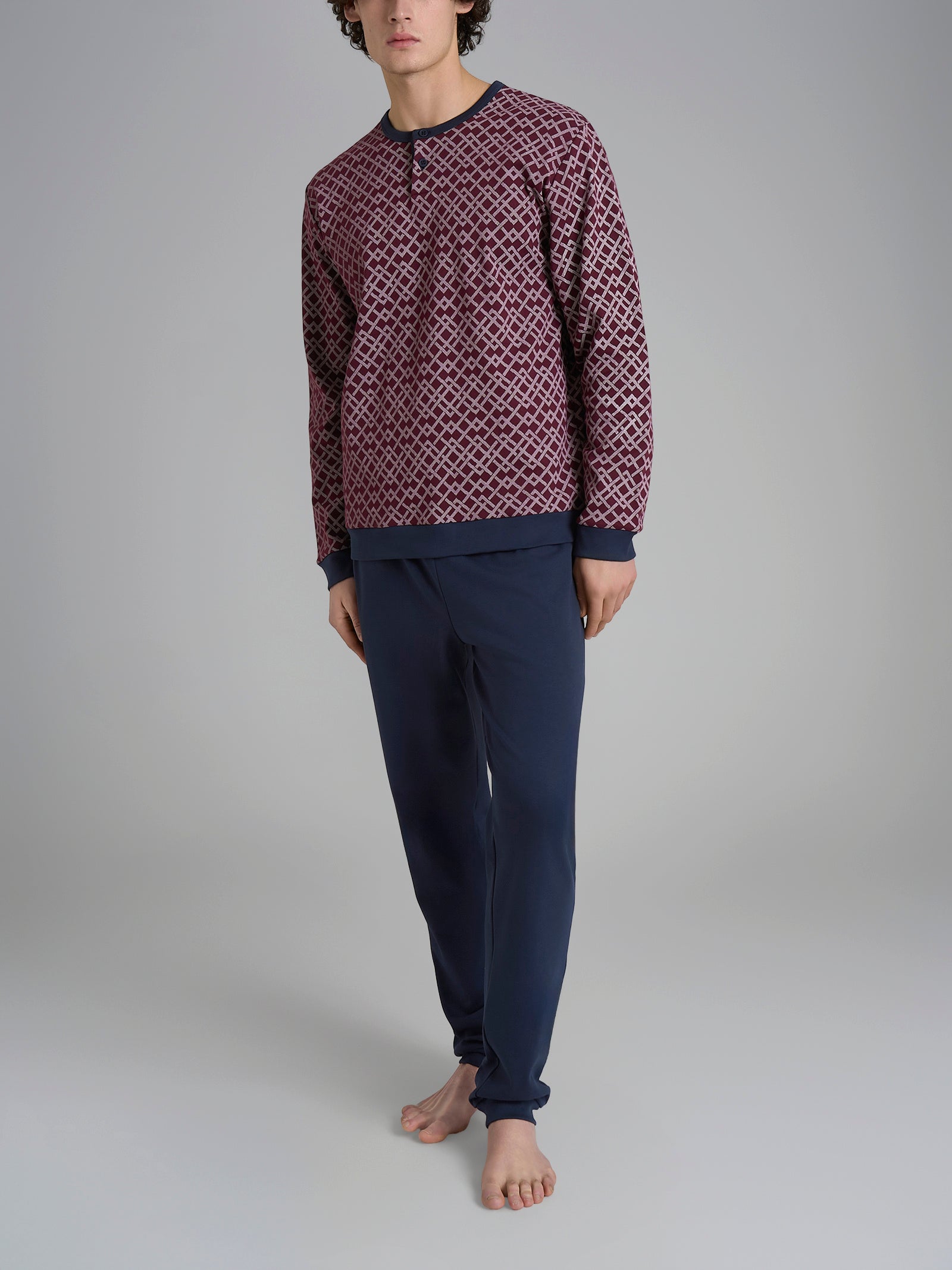 Ragno Pigiama Serafino Uomo Cotone Windsor Wine