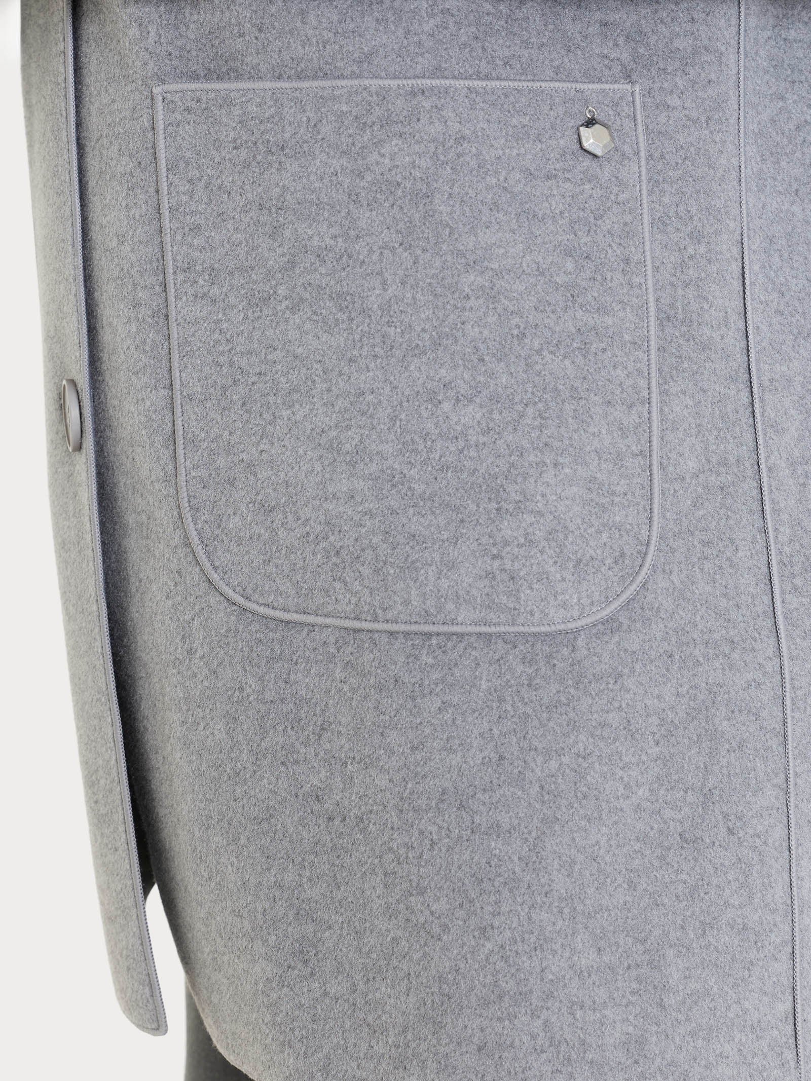 Ragno Vegan Wool giaccone cappuccio grigio