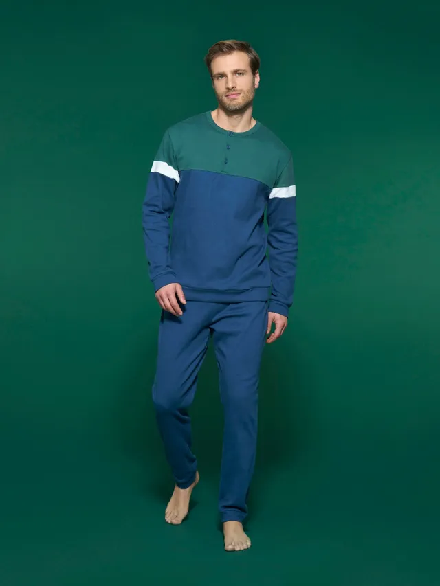 Ragno pigiama serafino cotone Bistro Green uomo