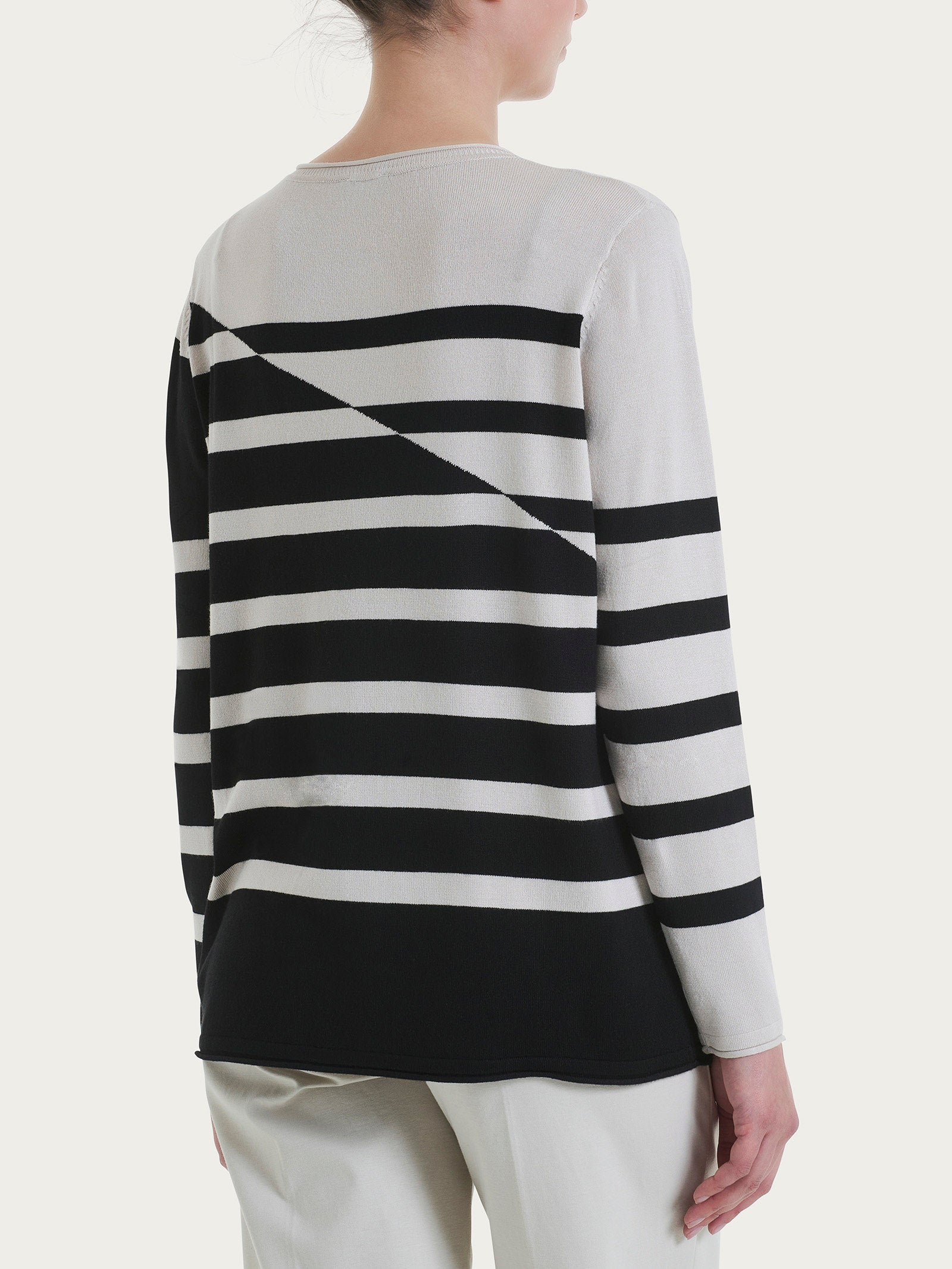Ragno Summertime maglia righe donna champignon viscosa