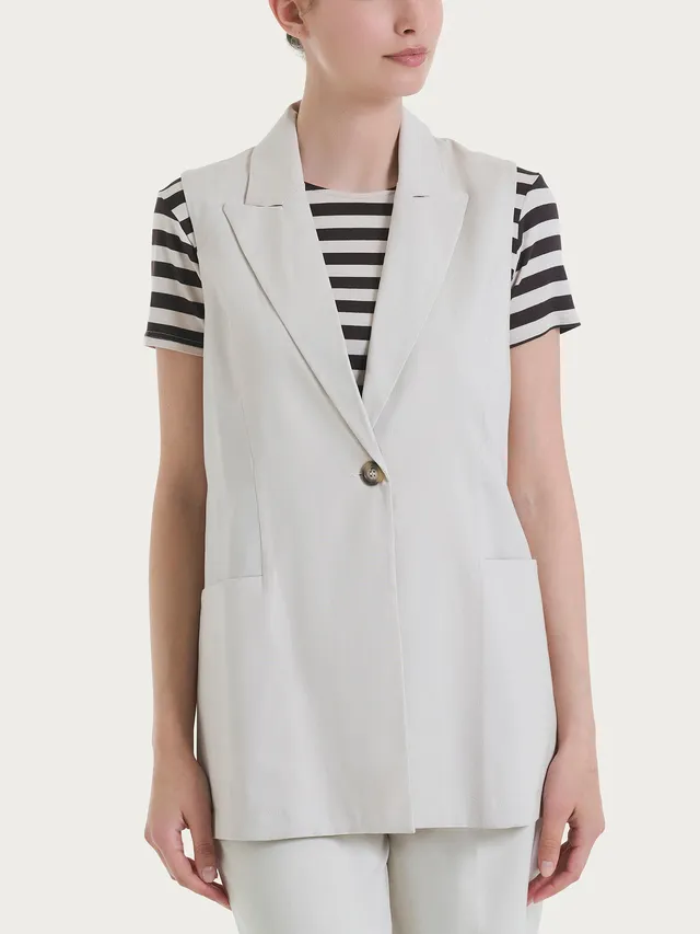 Ragno Super Natural Gilet Lungo Donna Champignon Fresco