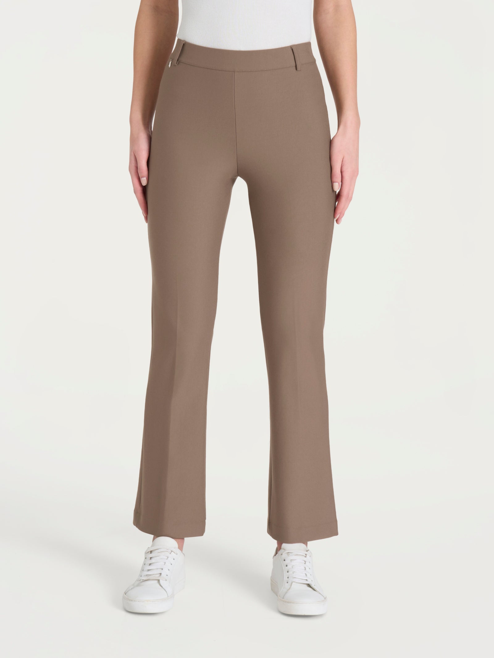 Ragno Compact Pantalone Flare Caviglia Marrone Viscosa