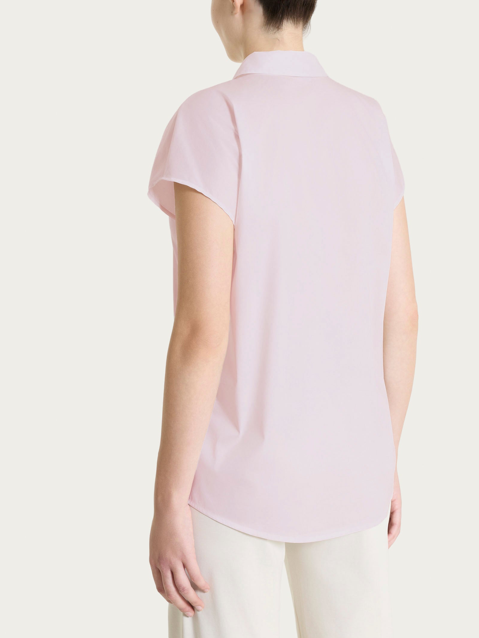 Ragno Puro Cotone Camicia Manica Kimono Pale Lilac poplin