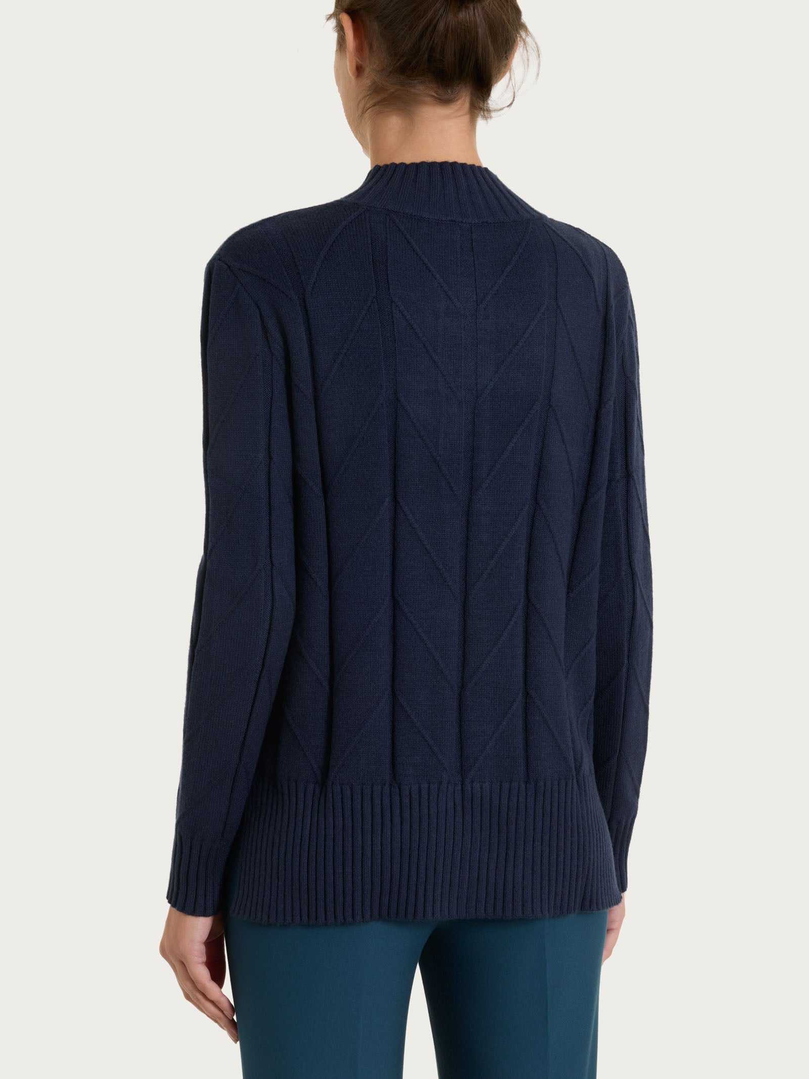 Ragno Cardigan Punto Spiga Super Soft Bleu boxy