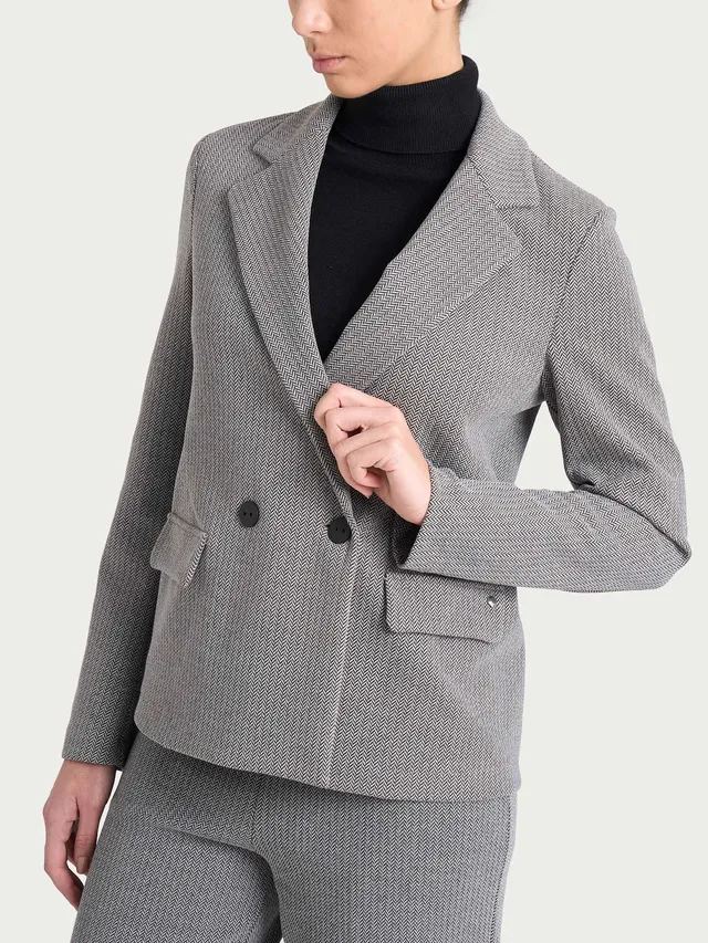 Ragno Compact Blazer Doppiopetto Spigato Marrone