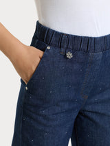 Ragno Super Denim jeans carrot strass denim indaco