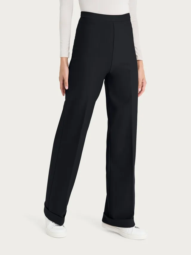 Ragno Compact The Wide Leg pantalone nero modellante