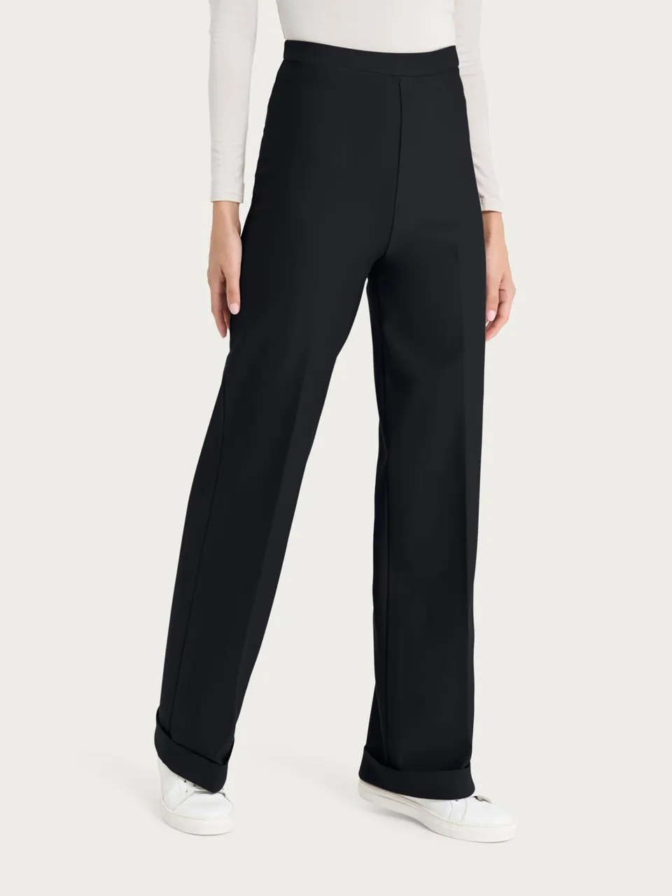 Ragno Compact The Wide Leg pantalone nero modellante