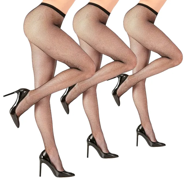 Lady C Rete collant eleganti neri 3 paia S-M