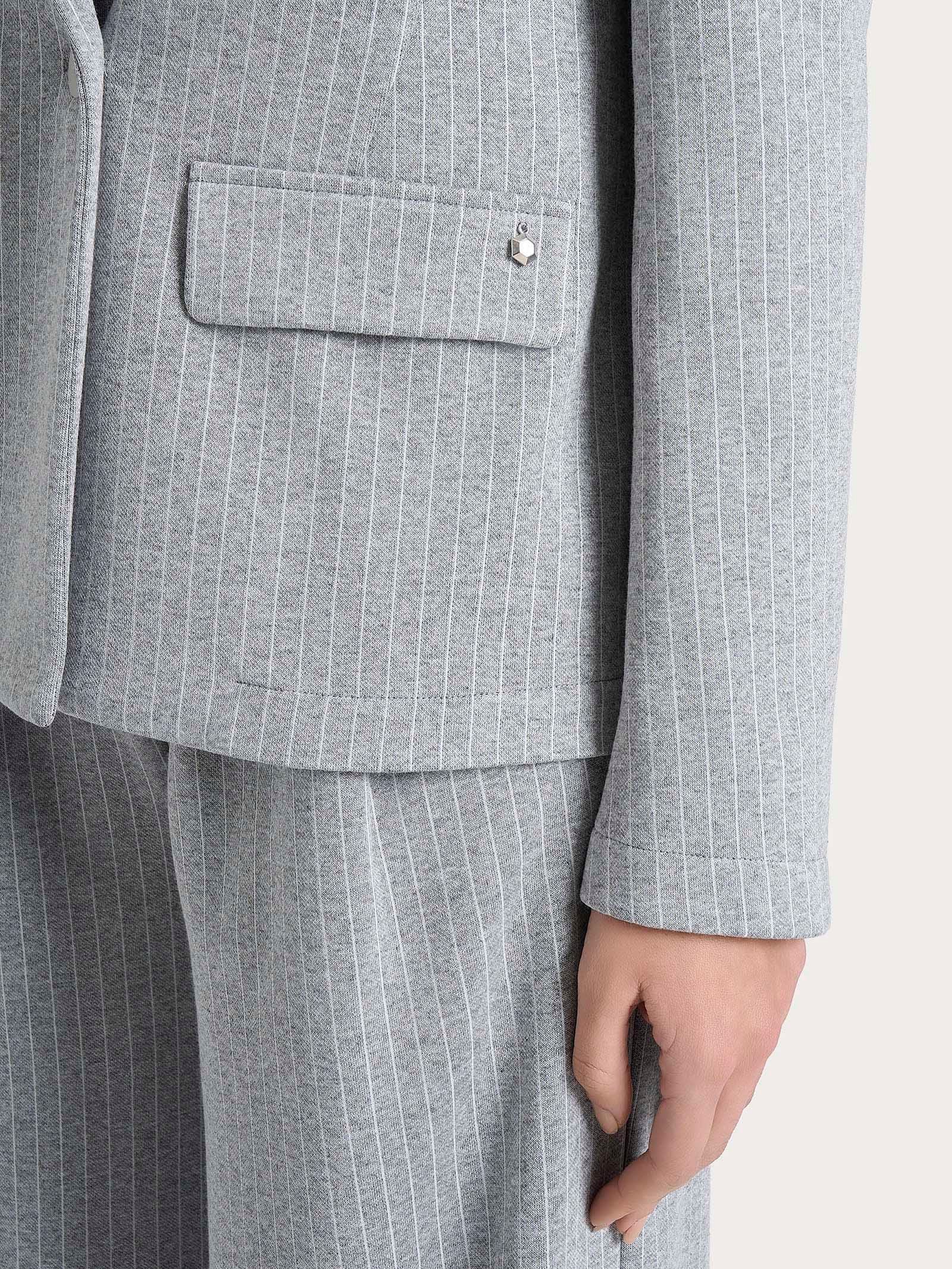 Ragno Eco Jacquard Blazer doppiopetto gessato grigio