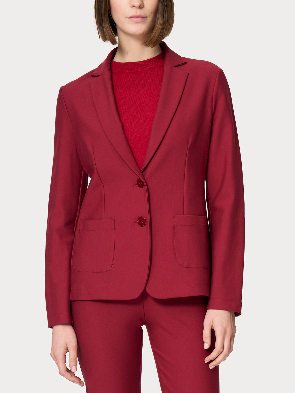 Ragno Compact Blazer 2 Bottoni Donna Rosso Antipiega