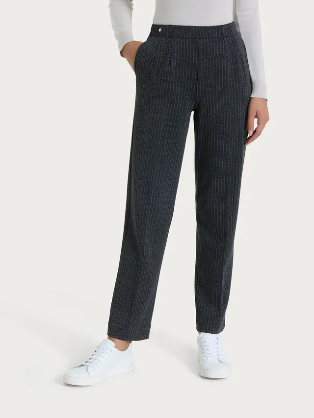 Ragno The Straight Leg pantalone gessato Fant.Oscuro Mel