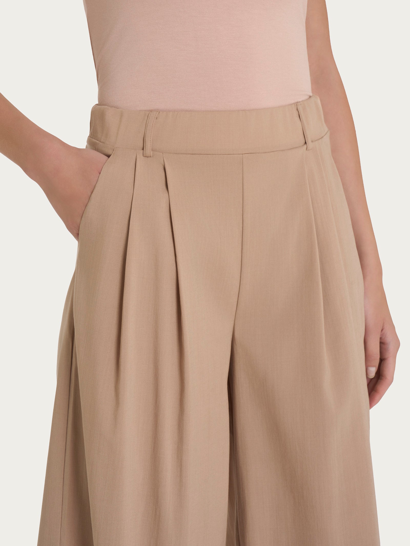 Ragno Super Natural pantalone palazzo Warm Taupe
