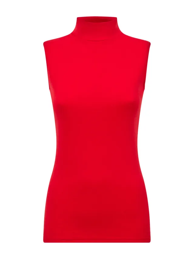 Ragno Thermo Cotton Smanicato Collo Alto Rosso caldo