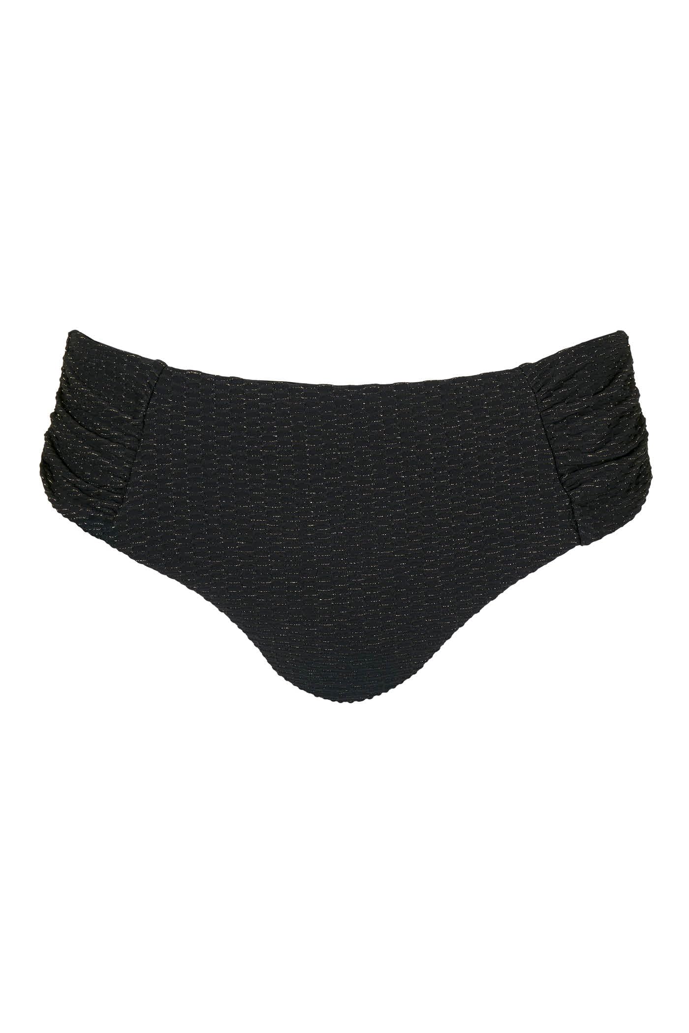 Goldenpoint Lamè slip bikini alto arricciato tinta unita lurex