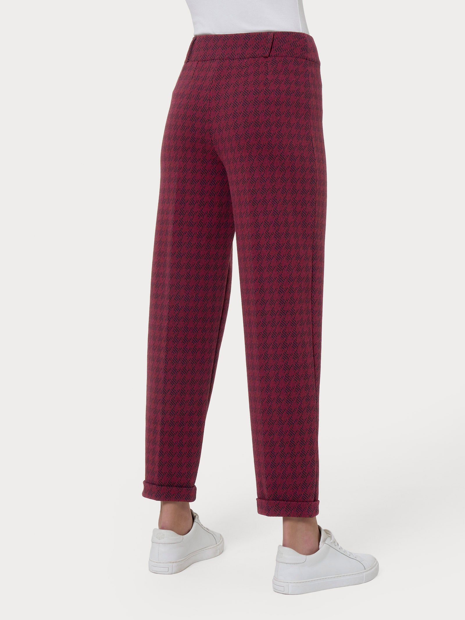 Ragno Eco Jacquard pantalone carota Tibetan Red donna