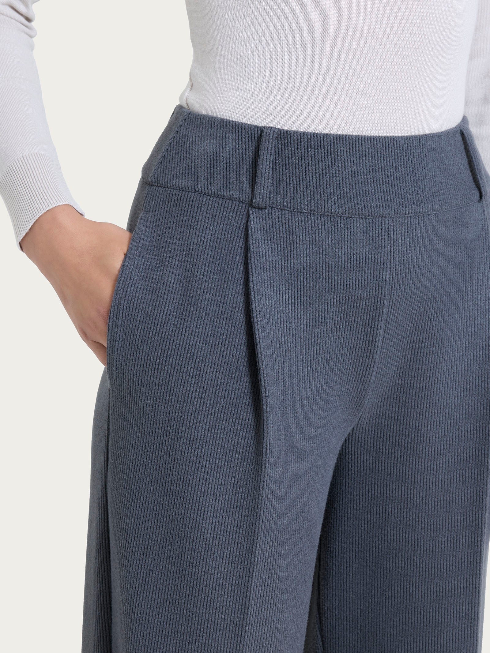 Ragno Velvet pantalone carota pinces Dark Shadow