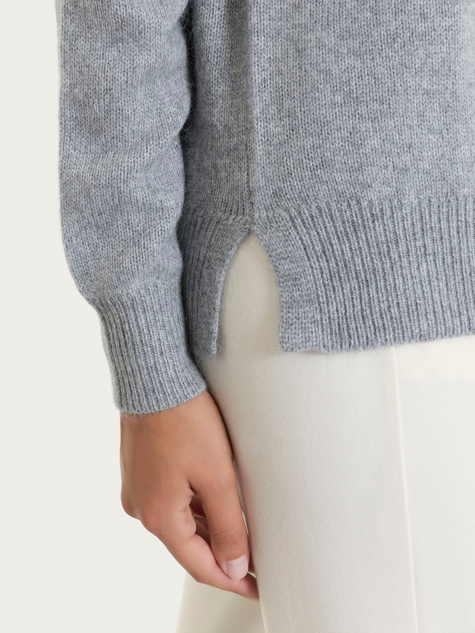 Ragno Natural Soft Maglia Collo Alto Donna Ghiaia Morbida