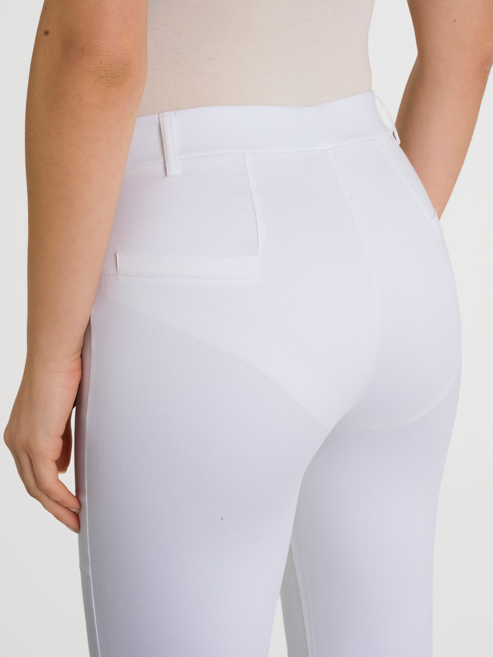 Ragno Gem Pantalone Flare Caviglia Satin Bianco