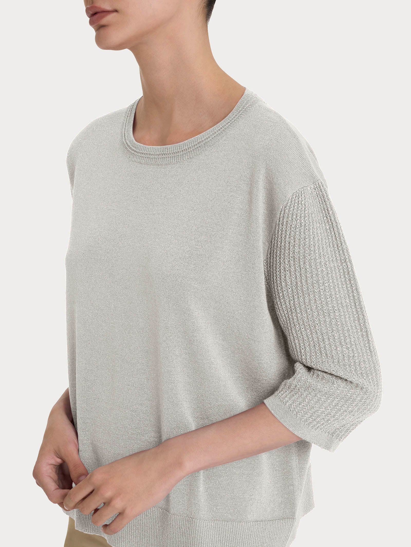 Ragno Barchetta maglia crepe lurex Dawn Blue