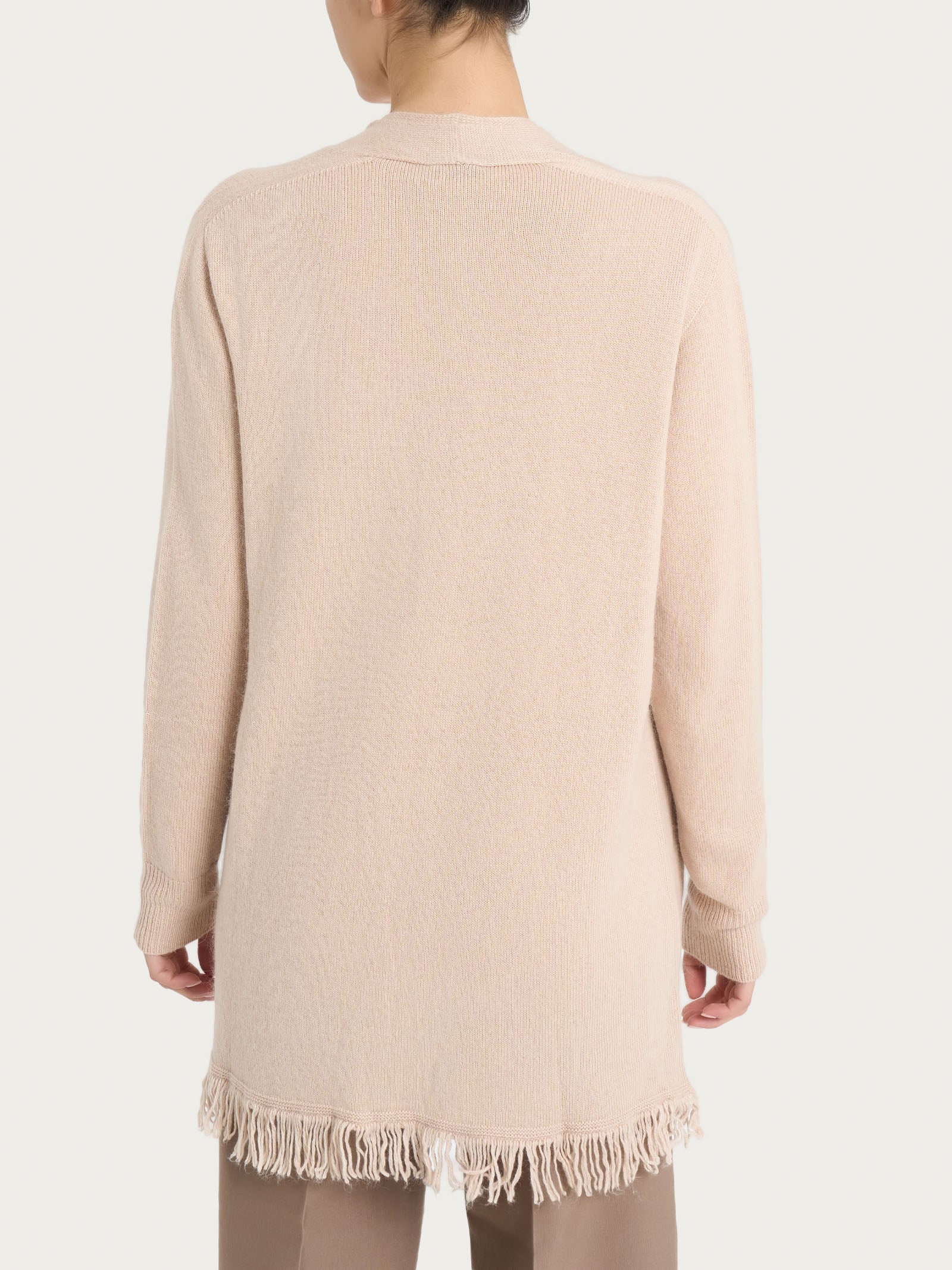 Ragno Merino Soft Cardigan lungo frange Moonlight angora