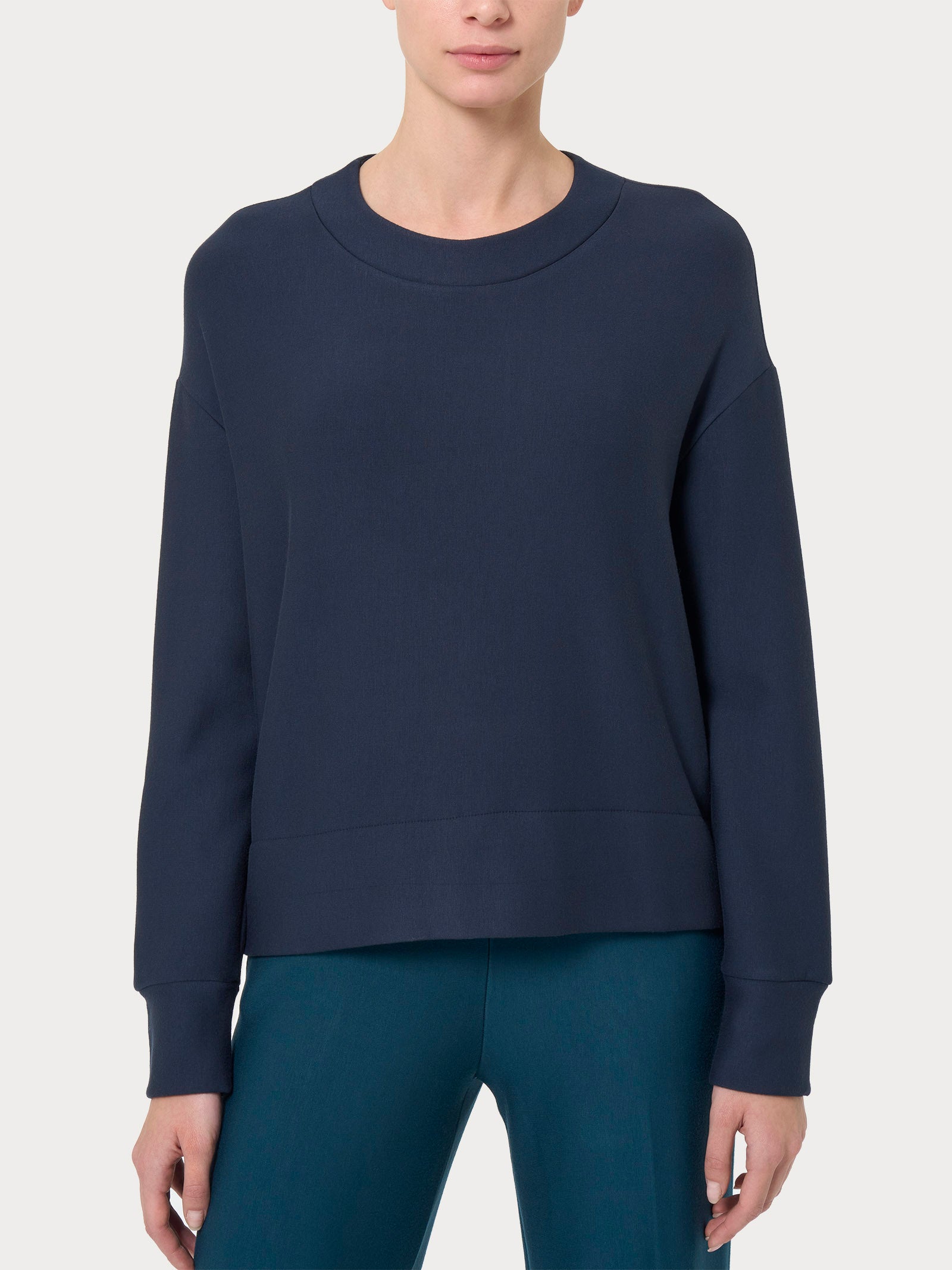 Ragno Relaxed Wardrobe felpa corta girocollo bleu