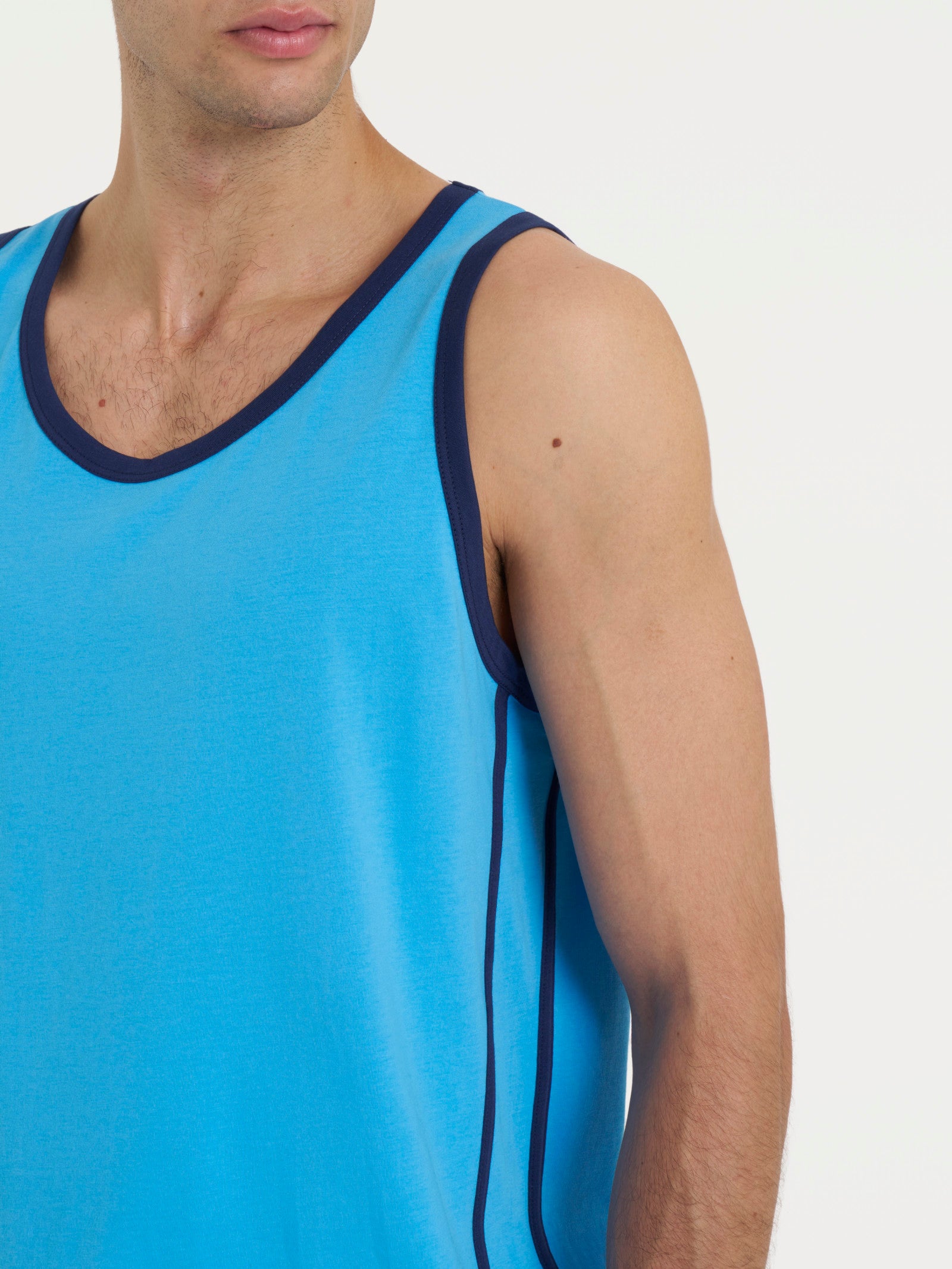 Ragno Jersey Cotone Canottiera Spalla Larga azure puro cotone