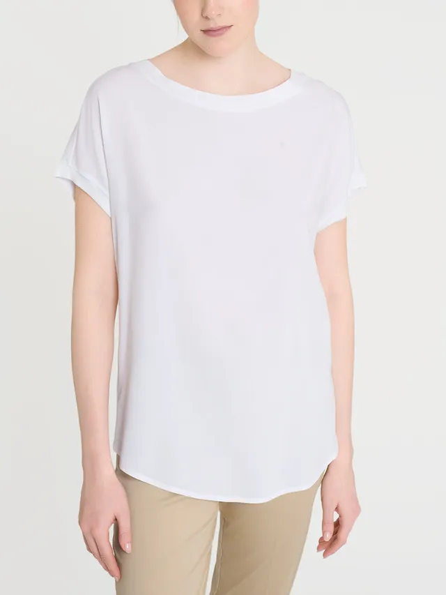 Ragno T-shirt Kimono Manica Corta viscosa Bianco