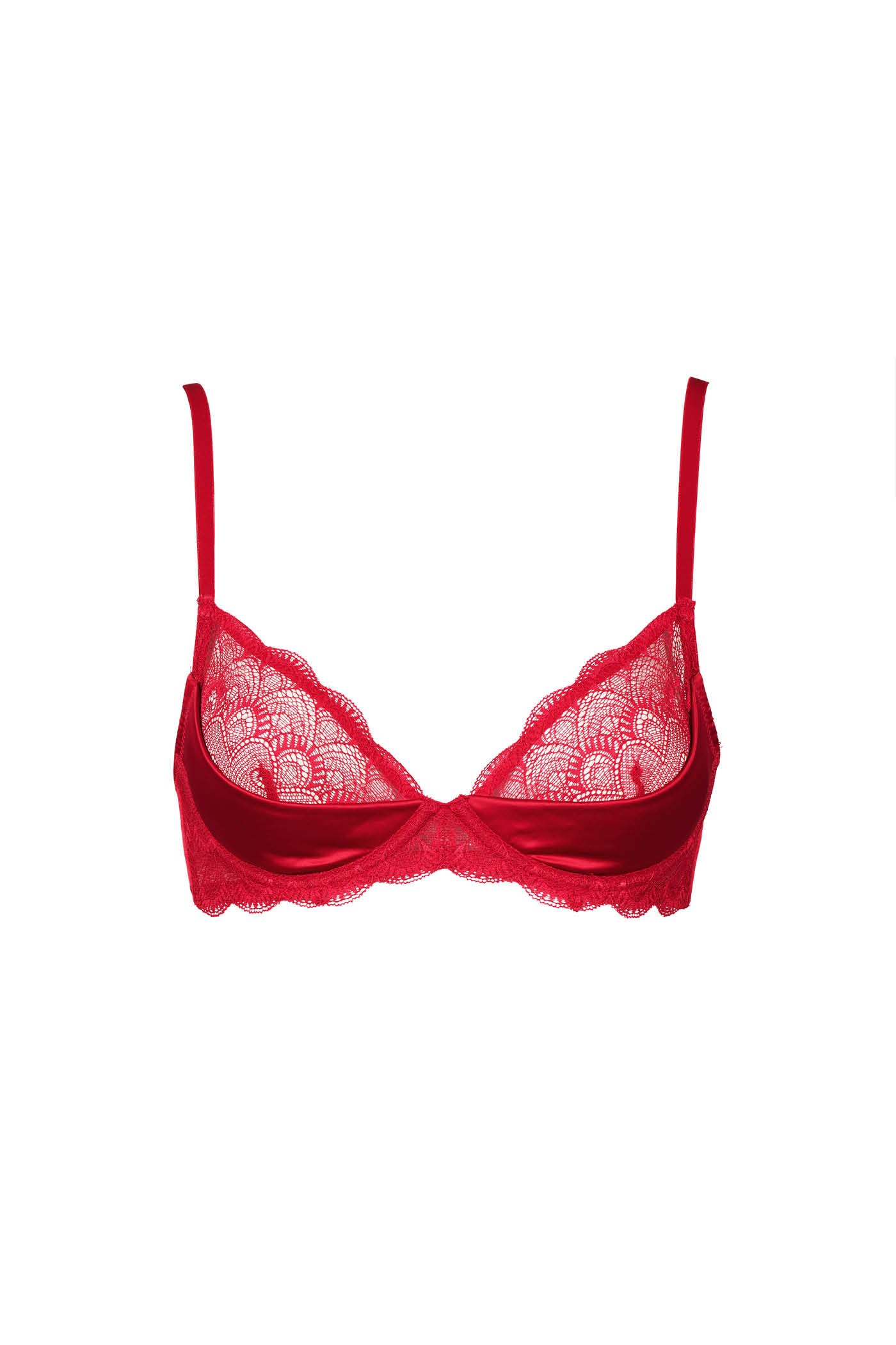 Goldenpoint Amarant reggiseno pizzo e satin semi-imbottito