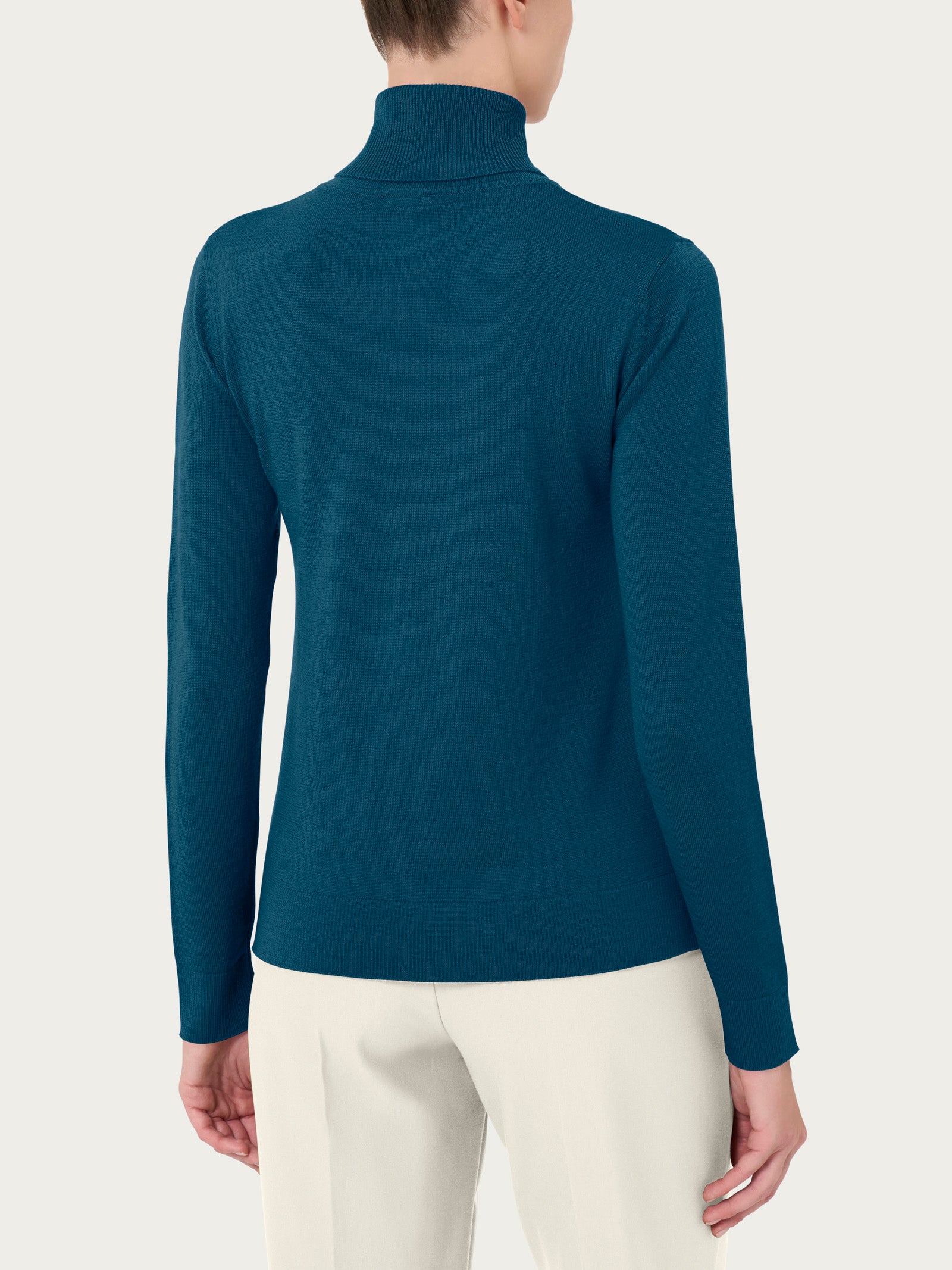 Ragno Merino Soft Dolcevita Maglia Reflecting Pond Pura Lana