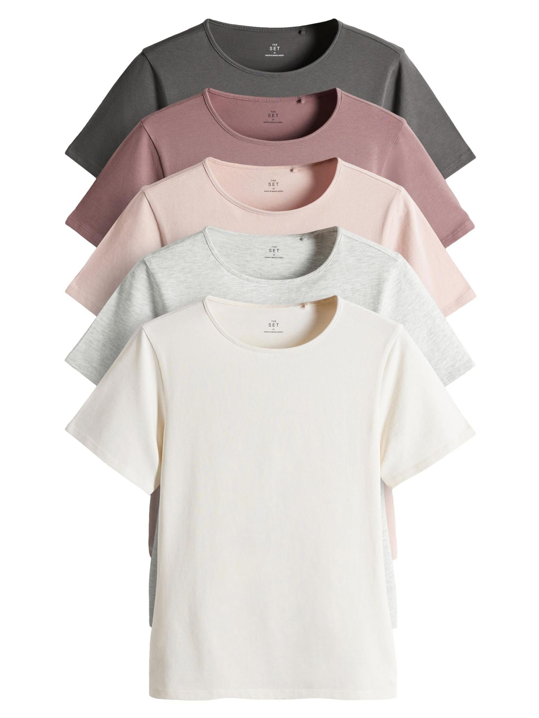 Geo Next The Set t-shirt aderenti donna girocollo 5 pezzi
