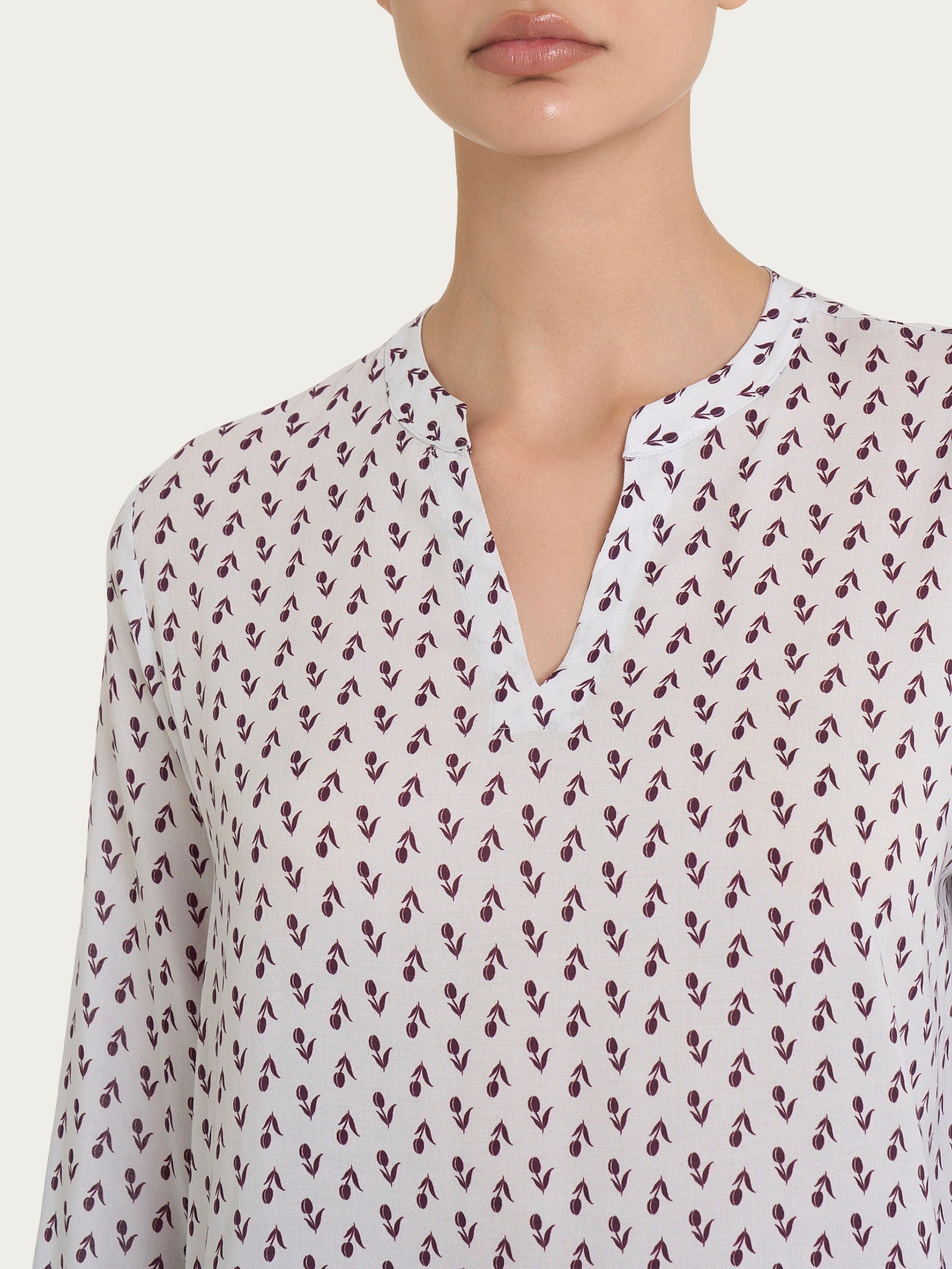 Ragno EcoSeta Blusa Scollo V Dawn Blue manica 3/4