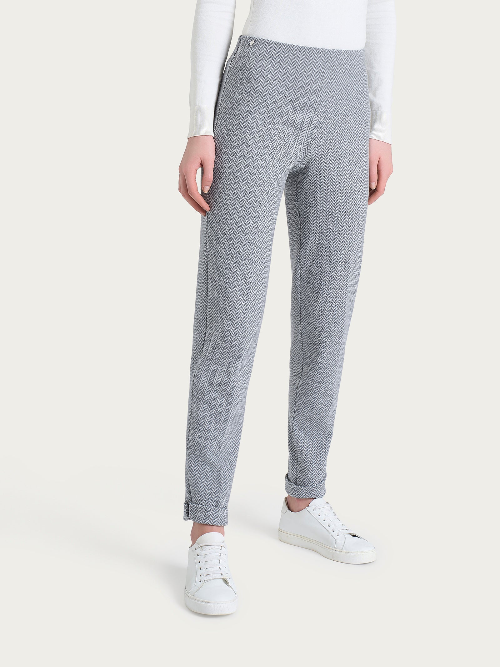 Ragno Eco Jacquard Pantalone Sigaretta skinny grigio