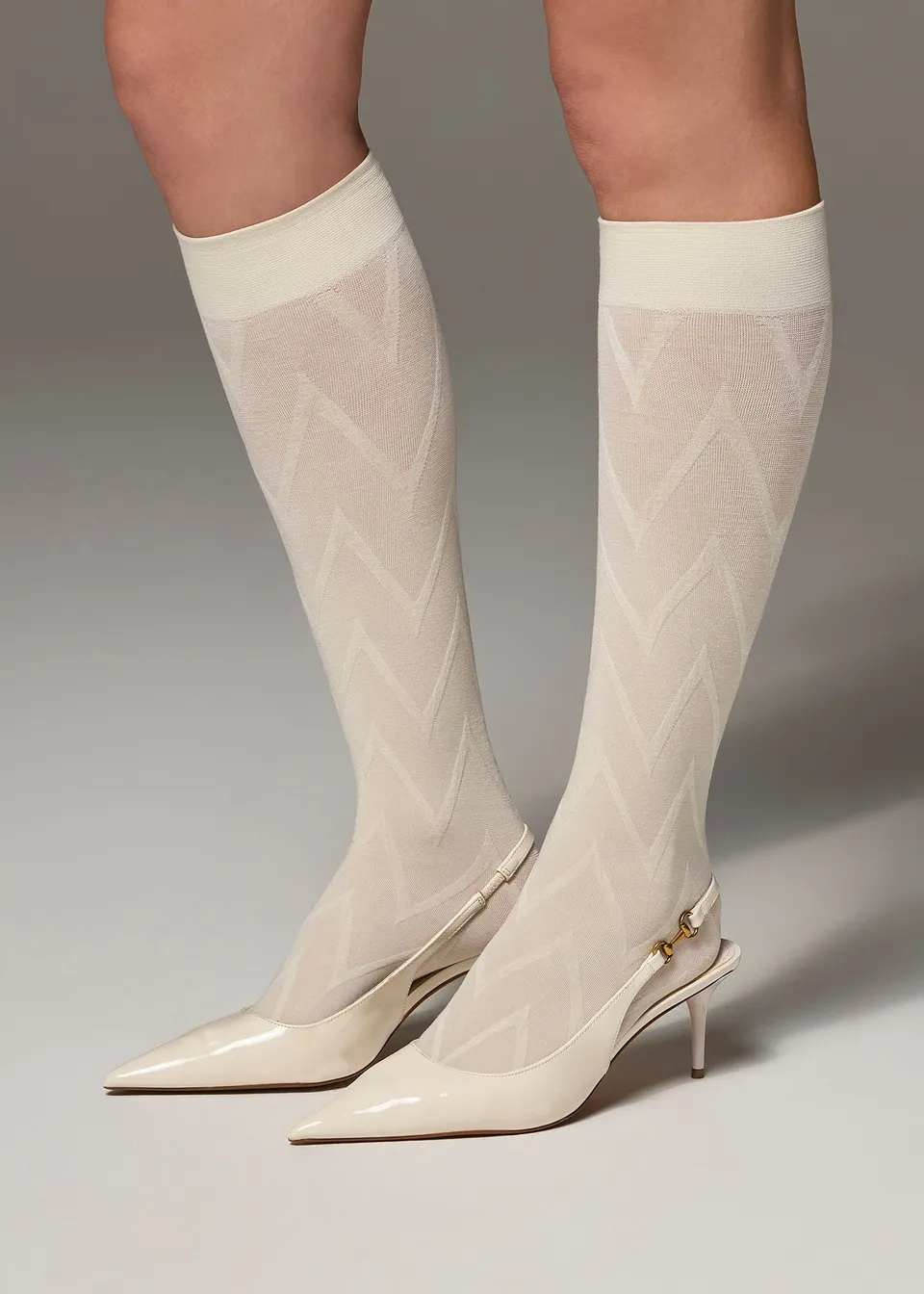 Philippe Matignon Chevron gambaletti cashmere taglia unica