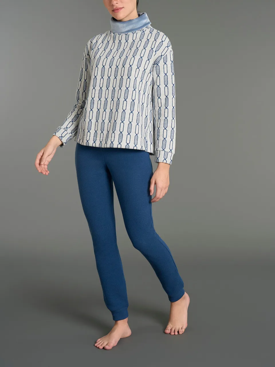 Ragno Cotton Eco Pile Pigiama Collo Alto Fant.Ottanio caldo