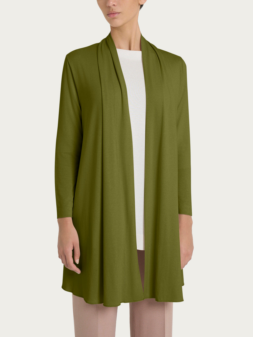 Ragno Cardigan lungo donna verde viscosa jersey