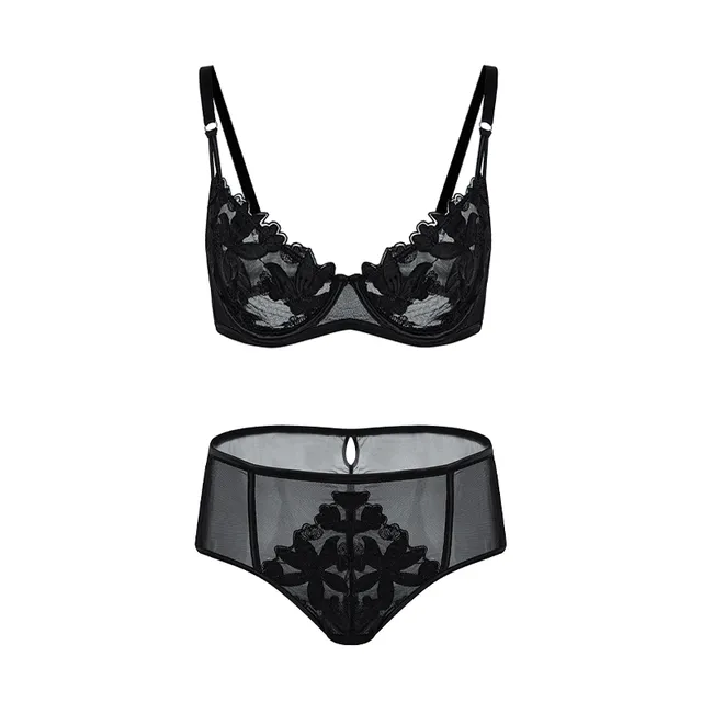Maria Grazia Severi Noir Enchantment set intimo nero ricamato