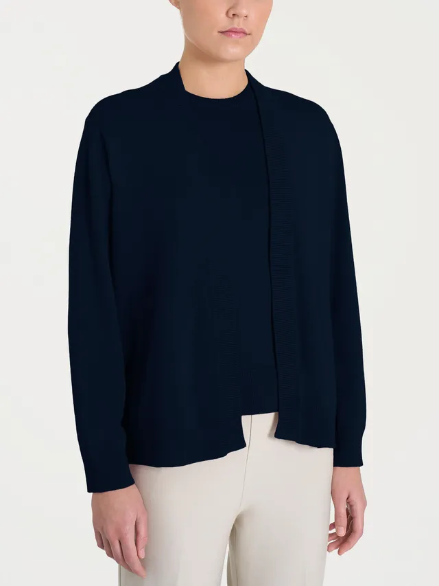 Ragno Four Seasons Cardigan corto maglia Bleu viscosa