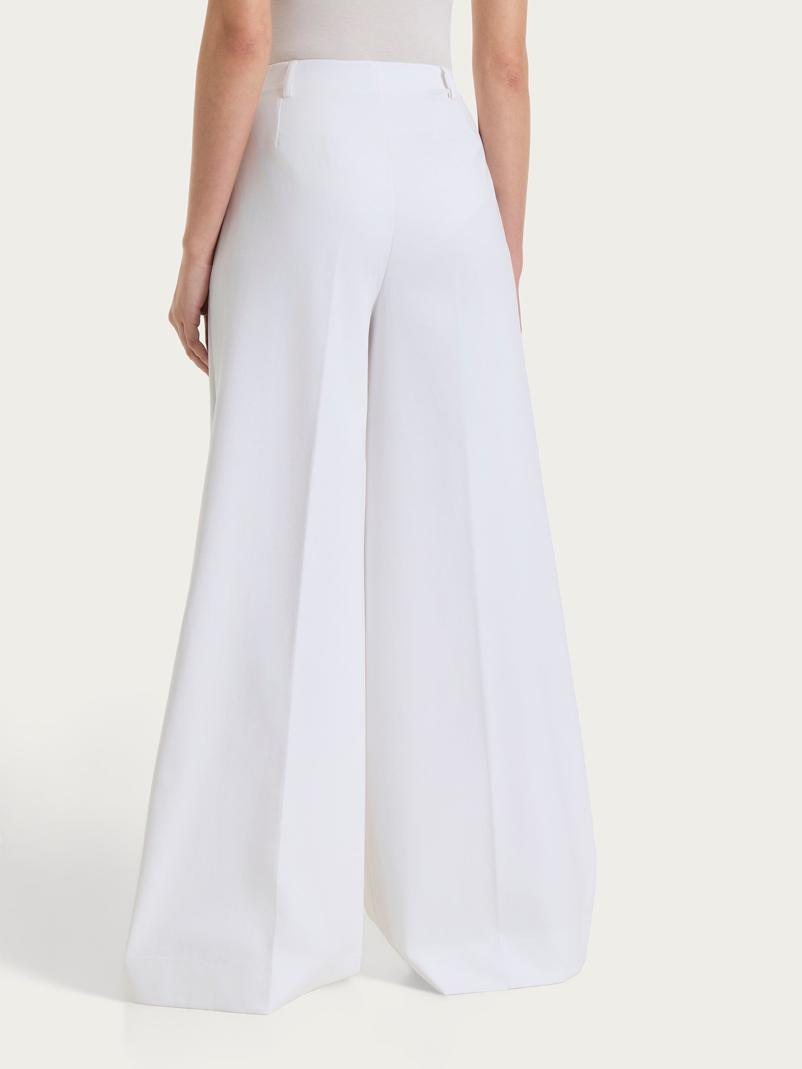 Ragno Compact Light Pantalone palazzo bianco tasche