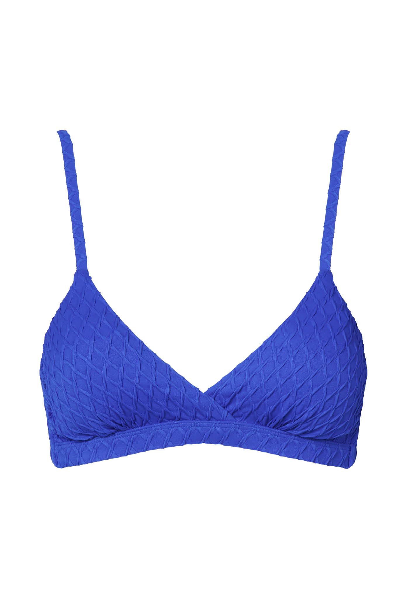 Goldenpoint Fishnet triangolo fisso top bikini jacquard tinta unita