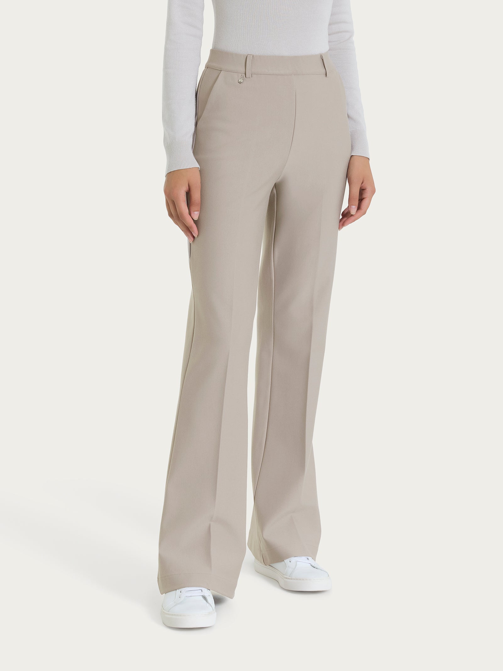Ragno Compact pantalone flare lungo String vita elasticizzata