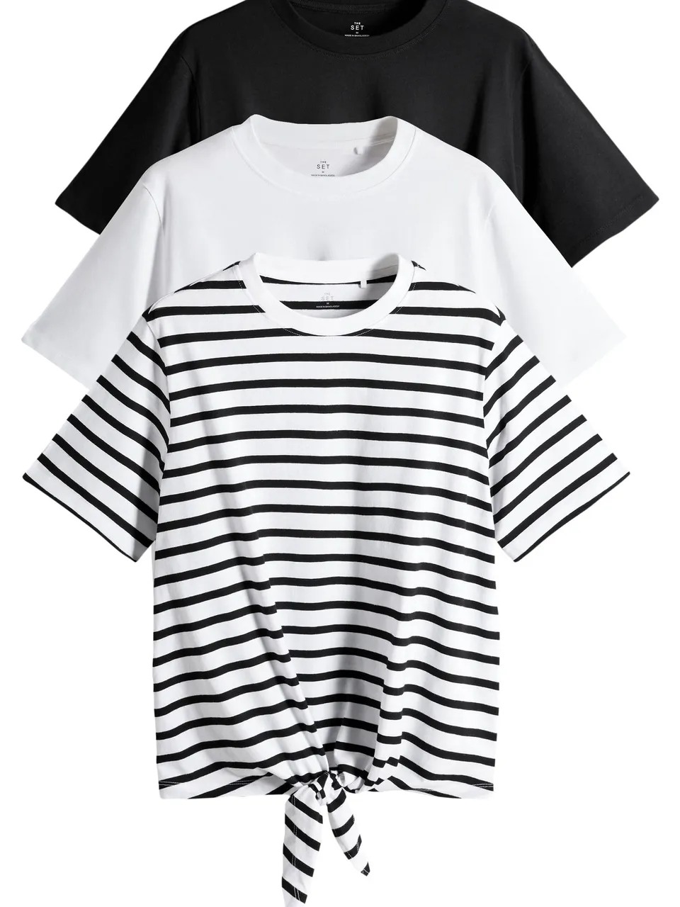 Geo Next The Set t-shirt cotone allacciatura frontale 3 pezzi